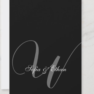 Programa Elegante de Monograma de Casamento Branco