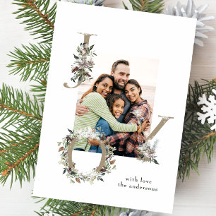 Cartão De Festividades FesNatal Floral Alphabet JOY Foto