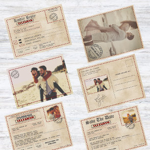Convite Foto Personalizada Casamento Antigo Vintage 