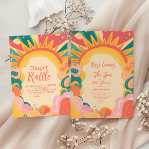 Convite Aqui vem o Chá de fraldas do Sol Amarelo Filho