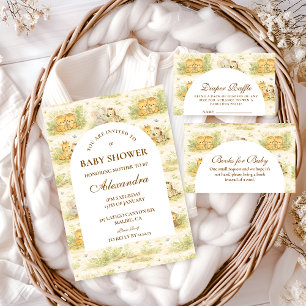 Convite Chá de Bebê Animais da Selva Bebê