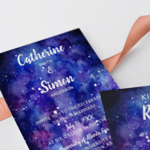 Chic de Script Noturno Starry Galaxy de Cores Aquá