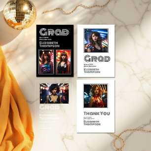 Convite Foto de Festa de formatura de Disco Retroativo