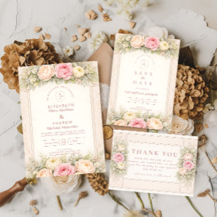 Reserve A Data Casamento no Jardim com Ranúnculo Rosa Bege