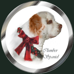 Cartão De Festividades Presentes de Natal para Clumber Spaniel