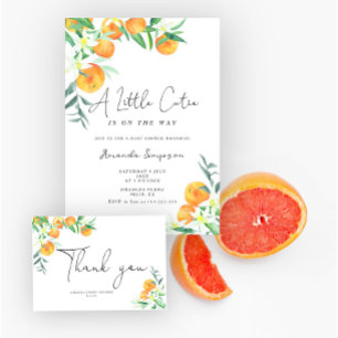 Cartão De Informações Laranjas do tamanho da barriga de mamãe