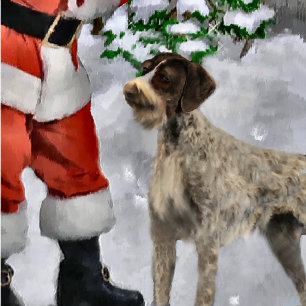 Cartão De Festividades Presentes de Natal do Ponteiro Alemão Wirehaired