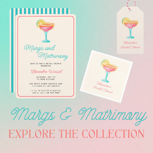 Convite Margs e Matrimony Cocktails Retro Chá de panela