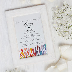 Convite Casamento Rainbow Watercolor