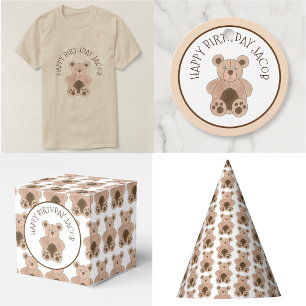 Convite Festa de aniversário do Chá de fraldas do Urso Ver