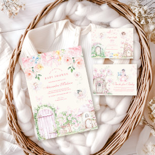 Convite Chá de fraldas De Fada De Fada De Quic Garden