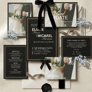 Adesivo Redondo Casamento Formal Caligrafia Preta Clássica