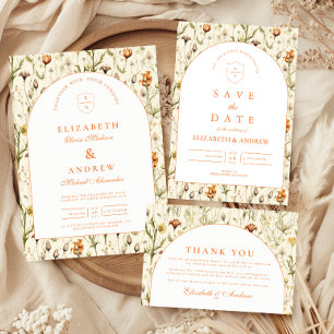 Cartão De Agradecimento Casamento Floral de Jardim Vintage