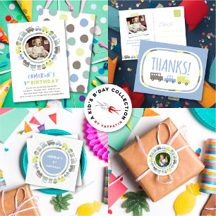 Adesivo Redondo Boys Toys Pastel Diversão Transporte Criança Anive