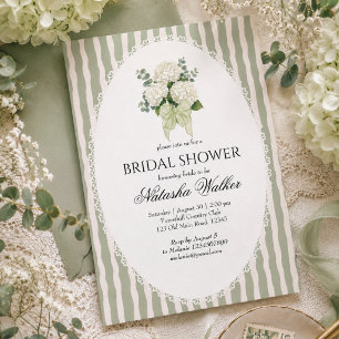 Adesivo Quadrado Chuva de Noiva Floral Verde Sálvia Vintage Simples