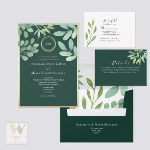 Reserve A Data Casamento Botânico Verde Esmeralda Salvar A Data