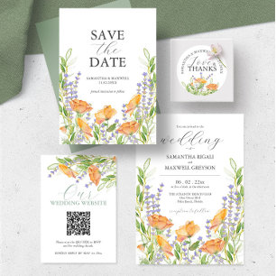 Convite de casamento com código QR exclusivo Flora