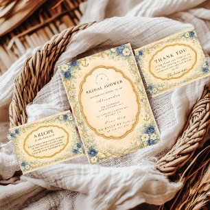 Convite Chá de Noiva Naval Vintage