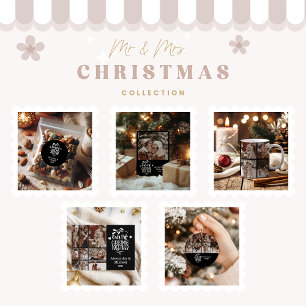 Cartão De Festividades 5 Foto Minimalista Primeiro Natal Juntos