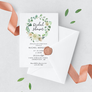 Convite Casamento romântico Rose Bouquet, fronteira rosa e