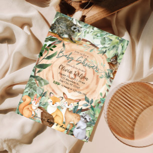 Cartão De Informações Placa de chá de fraldas Raffle do Zoo Woodland