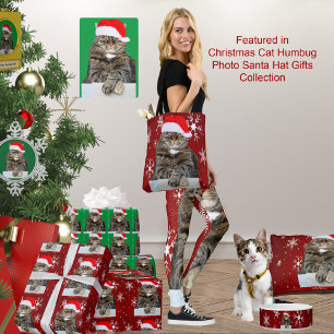 Cartão De Festividades Foto de Humbug de Cat Natal com Santa Hat