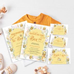 Cartão De Informações Doces como Bee & Floral Books para Bilhete de Bebê