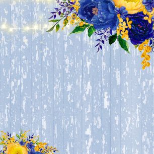 Convite Casamento das Luzes de Madeira de Peony Amarela In