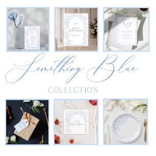 Porta-copo De Papel Quadrado Convite de Chuveiro de Noiva Something Blue Wildfl