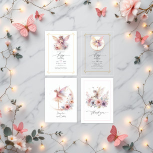 Convite Fairy First primeiro aniversario Party