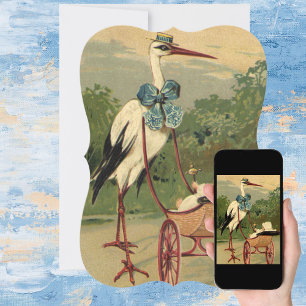 Convite Vintage Victorian Storm com Chá de fraldas de Carr