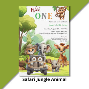 Poster Banner de Aniversário Wild One Jungle Safari – 1º 