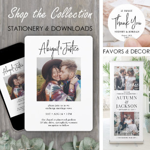 Convite Casamento de Foto Minimalista All-In-One 2 de RSVP