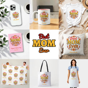 Bolsa Tote Melhor Mãe Nunca   Floral Wreath   Dia de as mães