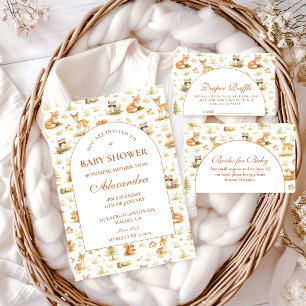 Cartão De Informações Rifa de Fraldas de Animais da Floresta