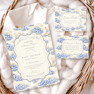 Convite Chá de Bebê Ursinho Jardim de Mirtilo