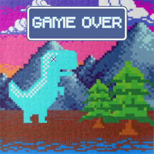 Quebra-cabeça Ilustração de Dinossauro Pixelada - Gamer de Pixel