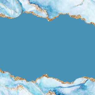 Convite Chá de casamento de Agata Azul e Dourado