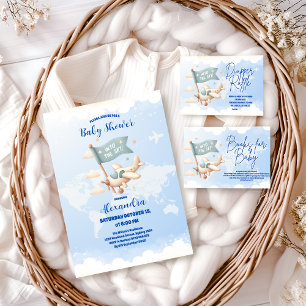 Convite O Plane Adventure Aguarda Chá de fraldas