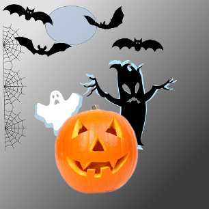 Porta-copo De Papel Quadrado Spooky Vibes na Fonte Branca Assombrada