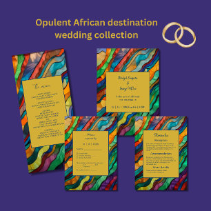 Convite casamento de destino chic African salvo data