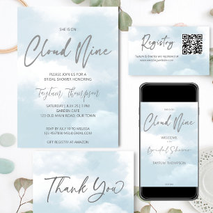 Cartão De Informações Ela está no registro de presentes de chá de panela