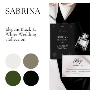 Convite Casamento Retro Elegante Preto e Branco