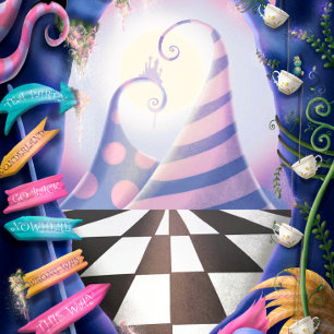 Convite Alice no País das Maravilhas, chá de fraldas por c