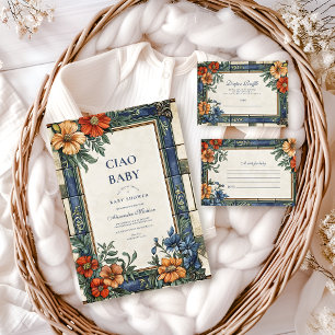 Convite Chá de fraldas Ciao Italiano