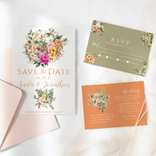 Reserve A Data Casamento Floral Apricot Sage Green
