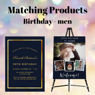 Convite Marinho de aniversário, festa de cara de confete a