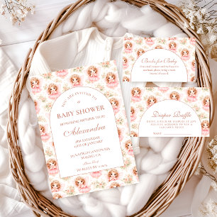 Convite Chá de Bebê Menina Fada Vintage