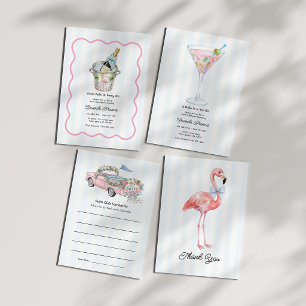 Cartão De Agradecimento Foto de Despedida de Solteira Preppy Flamingo de P