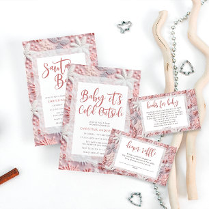 Cartão De Informações Flocos de neve de inverno Fralda de Chá de fraldas